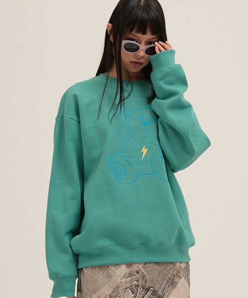 ISTKUNST（イストクンスト）の「【UNISEX】ISTKUNST／サンダーBEARプルオーバー(裏起毛)  2257969（スウェット・レディース・ホワイト/ライトグレー/ブラック/イエロー/セージグリーン・SMALL/MEDIUM/LARGE）」の9枚目の写真