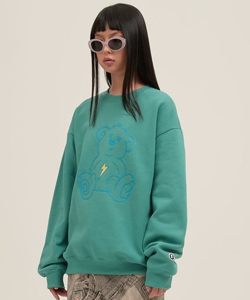 ISTKUNST（イストクンスト）の「【UNISEX】ISTKUNST／サンダーBEARプルオーバー(裏起毛)  2257969（スウェット・レディース・ホワイト/ライトグレー/ブラック/イエロー/セージグリーン・SMALL/MEDIUM/LARGE）」の10枚目の写真