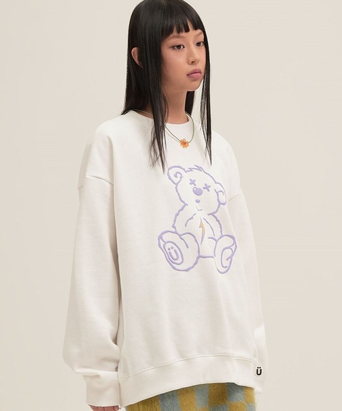 ISTKUNST（イストクンスト）の「【UNISEX】ISTKUNST／サンダーBEARプルオーバー(裏起毛)  2257969（スウェット・レディース・ホワイト/ライトグレー/ブラック/イエロー/セージグリーン・SMALL/MEDIUM/LARGE）」の12枚目の写真