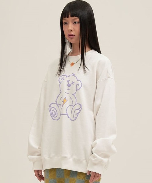 ISTKUNST（イストクンスト）の「【UNISEX】ISTKUNST／サンダーBEARプルオーバー(裏起毛)  2257969（スウェット・レディース・ホワイト/ライトグレー/ブラック/イエロー/セージグリーン・SMALL/MEDIUM/LARGE）」の13枚目の写真