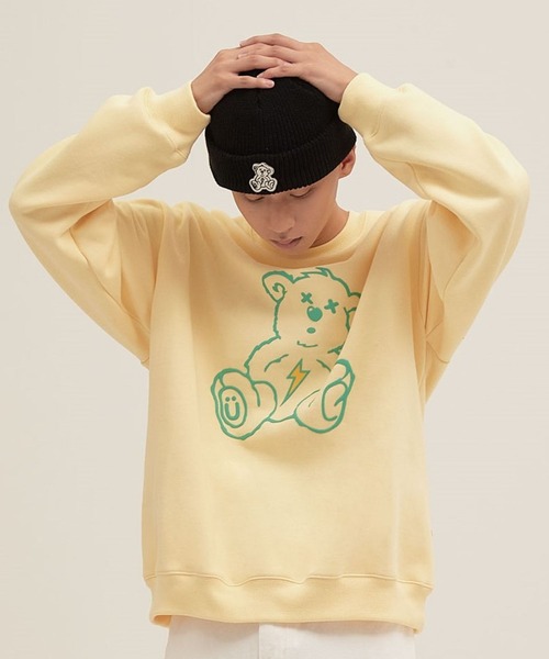 ISTKUNST（イストクンスト）の「【UNISEX】ISTKUNST／サンダーBEARプルオーバー(裏起毛)  2257969（スウェット・レディース・ホワイト/ライトグレー/ブラック/イエロー/セージグリーン・SMALL/MEDIUM/LARGE）」の15枚目の写真