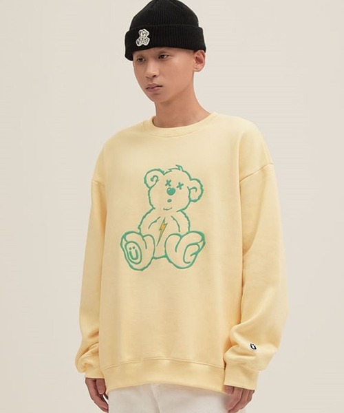 ISTKUNST（イストクンスト）の「【UNISEX】ISTKUNST／サンダーBEARプルオーバー(裏起毛)  2257969（スウェット・レディース・ホワイト/ライトグレー/ブラック/イエロー/セージグリーン・SMALL/MEDIUM/LARGE）」の17枚目の写真