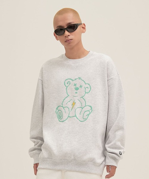 ISTKUNST（イストクンスト）の「【UNISEX】ISTKUNST／サンダーBEARプルオーバー(裏起毛)  2257969（スウェット・レディース・ホワイト/ライトグレー/ブラック/イエロー/セージグリーン・SMALL/MEDIUM/LARGE）」の19枚目の写真