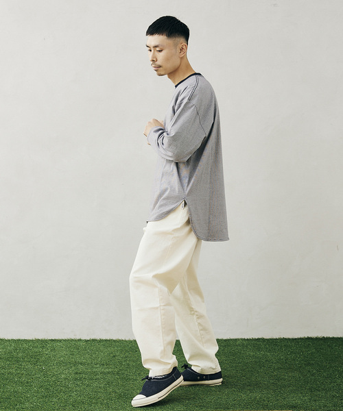 JOURNAL STANDARD relume（ジャーナルスタンダード　レリューム）の「レイヤードラウンド ボーダーTシャツ（Tシャツ/カットソー・メンズ・ホワイト/ブラウン/レッド/ブルー/グリーン・SMALL/MEDIUM/LARGE）」の8枚目の写真