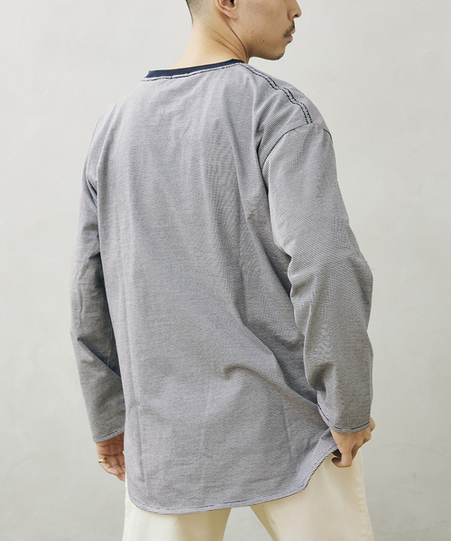 JOURNAL STANDARD relume（ジャーナルスタンダード　レリューム）の「レイヤードラウンド ボーダーTシャツ（Tシャツ/カットソー・メンズ・ホワイト/ブラウン/レッド/ブルー/グリーン・SMALL/MEDIUM/LARGE）」の11枚目の写真