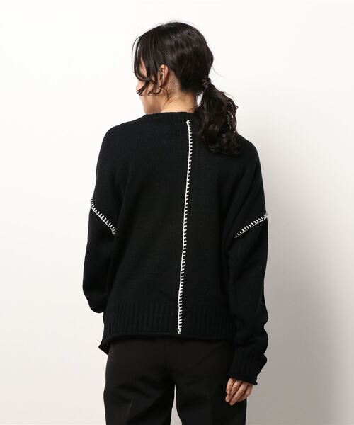 ehka sopo（エヘカソポ）の「前後着ハンドステッチカーディガン（カーディガン/ボレロ・レディース・ブラック/グレー/オフホワイト・ﾌﾘ-）」の5枚目の写真