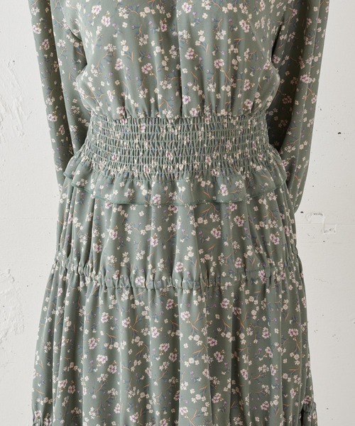 MIIA（ミーア）の「ウエストシャーリングフラワーワンピース（ワンピース・レディース・ブラック/オフホワイト/グリーン・FREE）」の16枚目の写真