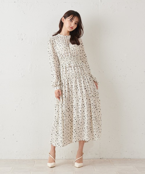 MIIA（ミーア）の「ウエストシャーリングフラワーワンピース（ワンピース・レディース・ブラック/オフホワイト/グリーン・FREE）」の11枚目の写真