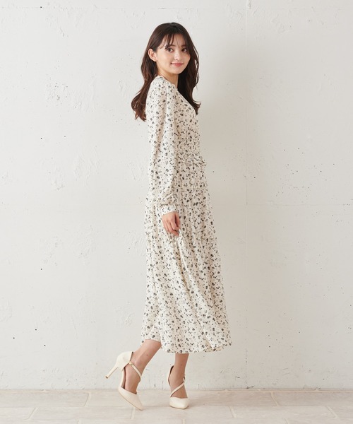 MIIA（ミーア）の「ウエストシャーリングフラワーワンピース（ワンピース・レディース・ブラック/オフホワイト/グリーン・FREE）」の12枚目の写真