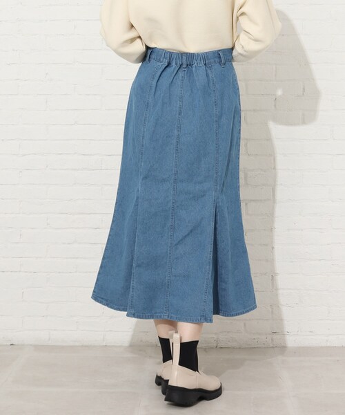 Cutie Blonde（キューティーブロンド）の「◆【S-L】カラーマーメイドスカート（デニムスカート・レディース・サックスブルー/グリーン/アイボリー・01/02/03）」の6枚目の写真