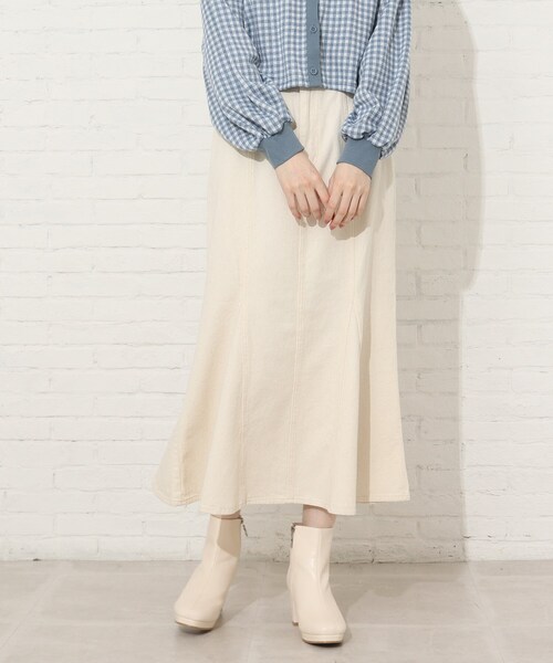 Cutie Blonde（キューティーブロンド）の「◆【S-L】カラーマーメイドスカート（デニムスカート・レディース・サックスブルー/グリーン/アイボリー・01/02/03）」の10枚目の写真