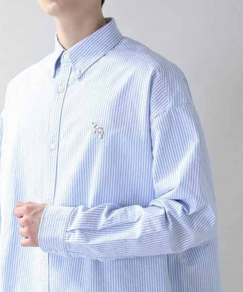 RAGEBLUE（レイジブルー）の「ワンポイント刺繍/オックスビッグシャツ/263812（シャツ/ブラウス・メンズ・ホワイト/ブルー・MEDIUM/LARGE）」の19枚目の写真