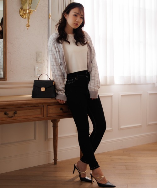 LIPSERVICE（リップサービス）の「springツイードニットショートカーディガン（カーディガン/ボレロ・レディース・ホワイト/ライトブルー/イエロー・FREE）」の16枚目の写真