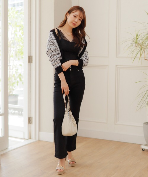 LIPSERVICE（リップサービス）の「springツイードニットショートカーディガン（カーディガン/ボレロ・レディース・ホワイト/ライトブルー/イエロー・FREE）」の19枚目の写真