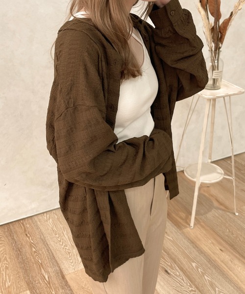 apres jour clair(アプレジュールクレア)の「【apresjour clair】シャーリングクロスシャツ【ZOZOTOWN限定アイテム】(シャツ/ブラウス・レディース・ベージュ/アイボリー/ブラウン系その他・X-LARGE/フリー)」の11枚目の写真