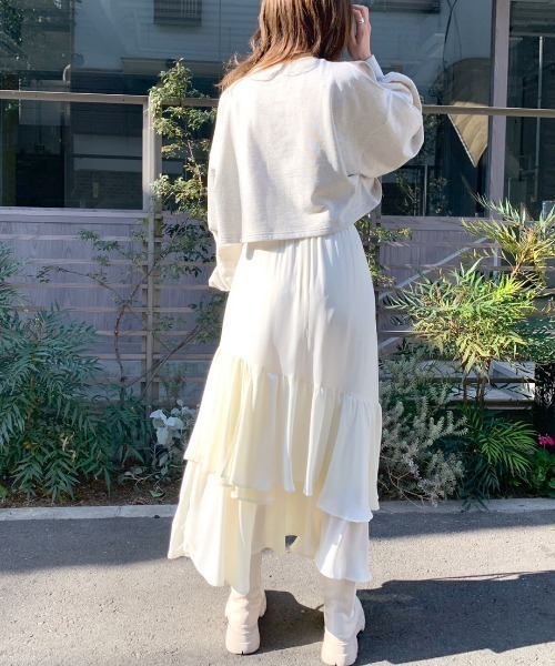 OLIVE des OLIVE（オリーブデオリーブ）の「オープンショルダー刺繍プルオーバー/カットアウトトップス（スウェット・レディース・ネイビー/グレー/オフホワイト・FREE）」の11枚目の写真