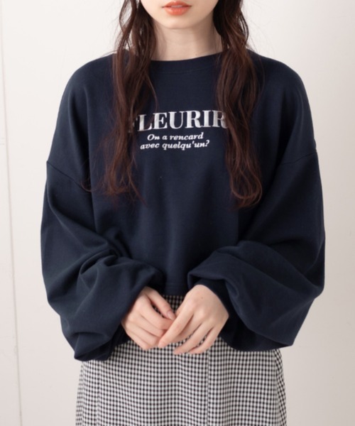 OLIVE des OLIVE（オリーブデオリーブ）の「オープンショルダー刺繍プルオーバー/カットアウトトップス（スウェット・レディース・ネイビー/グレー/オフホワイト・FREE）」の20枚目の写真