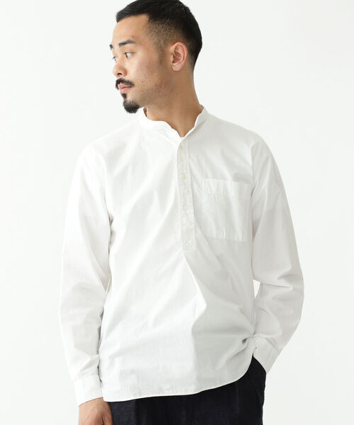 BEAMS PLUS(ビームスプラス)の「BEAMS PLUS / バンドカラー プルオーバー シャツ(シャツ/ブラウス・メンズ・ブルー/グレー/ホワイト・LARGE/SMALL/X-SMALL/X-LARGE/MEDIUM)」の2枚目の写真