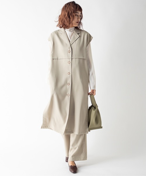 MILLION CARATS（ミリオンカラッツ）の「ウエスト切替ロングジレ（シャツ/ブラウス・レディース・オフホワイト/ライトグリーン・FREE）」の17枚目の写真
