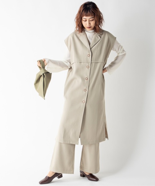 MILLION CARATS（ミリオンカラッツ）の「ウエスト切替ロングジレ（シャツ/ブラウス・レディース・オフホワイト/ライトグリーン・FREE）」の18枚目の写真