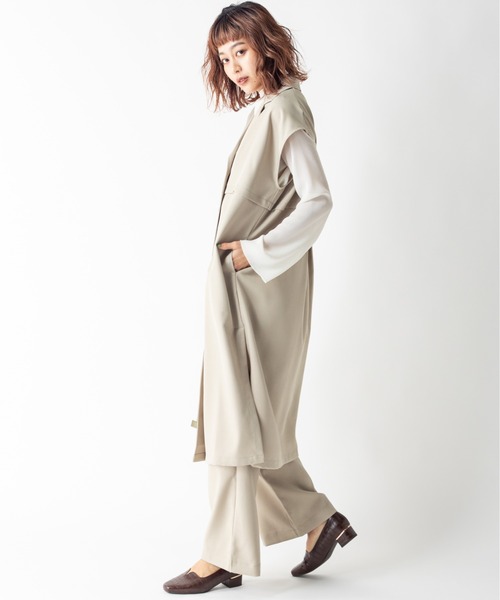 MILLION CARATS（ミリオンカラッツ）の「ウエスト切替ロングジレ（シャツ/ブラウス・レディース・オフホワイト/ライトグリーン・FREE）」の19枚目の写真