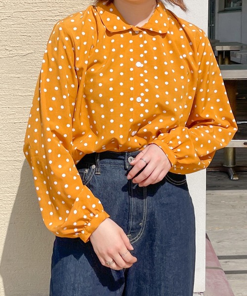 PairPair(ペアペア)の「丸襟ドットブラウス(シャツ/ブラウス・レディース・ピンク/オレンジ/ブルー・フリー)」の21枚目の写真