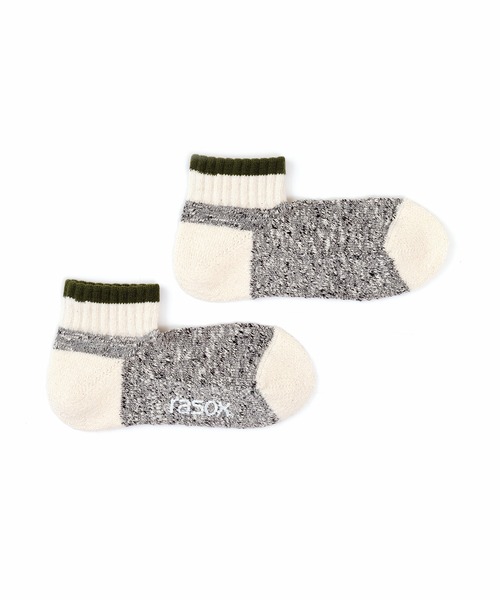 rasox(ラソックス)の「rasox(ラソックス)/ スラブ ライン・アンクル(ソックス/靴下・レディース・ブラック/ブルー/レッド/イエロー/アーミー・LARGE/MEDIUM/SMALL)」の2枚目の写真