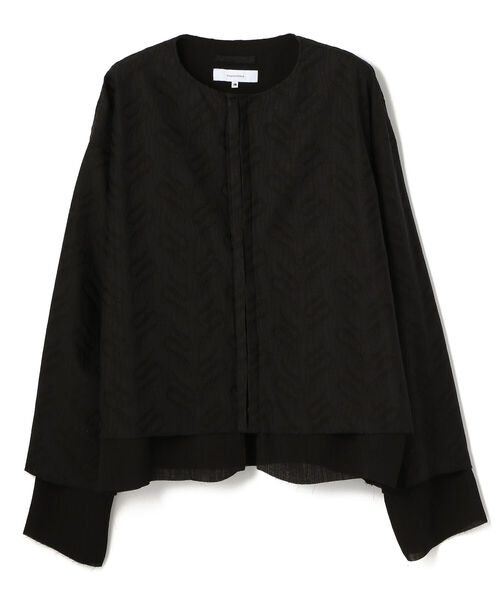 SASQUATCHfabrix.(サスクワァッチファブリックス)の「Sasquatchfabrix./サスクワッチファブリックス/TARBAL LACE NONECK L/S SHIRT JKT(ノーカラージャケット・メンズ・ブラック/ホワイト・LARGE)」の2枚目の写真