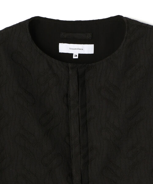 SASQUATCHfabrix.(サスクワァッチファブリックス)の「Sasquatchfabrix./サスクワッチファブリックス/TARBAL LACE NONECK L/S SHIRT JKT(ノーカラージャケット・メンズ・ブラック/ホワイト・LARGE)」の3枚目の写真