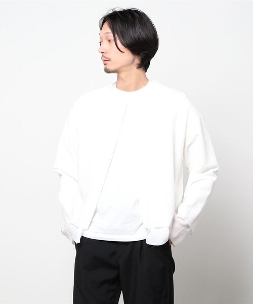 SASQUATCHfabrix.(サスクワァッチファブリックス)の「Sasquatchfabrix./サスクワッチファブリックス/TARBAL LACE NONECK L/S SHIRT JKT(ノーカラージャケット・メンズ・ブラック/ホワイト・LARGE)」の16枚目の写真