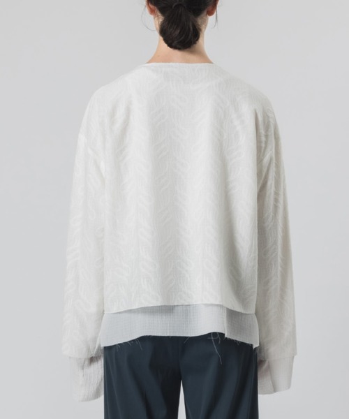 SASQUATCHfabrix.(サスクワァッチファブリックス)の「Sasquatchfabrix./サスクワッチファブリックス/TARBAL LACE NONECK L/S SHIRT JKT(ノーカラージャケット・メンズ・ブラック/ホワイト・LARGE)」の7枚目の写真