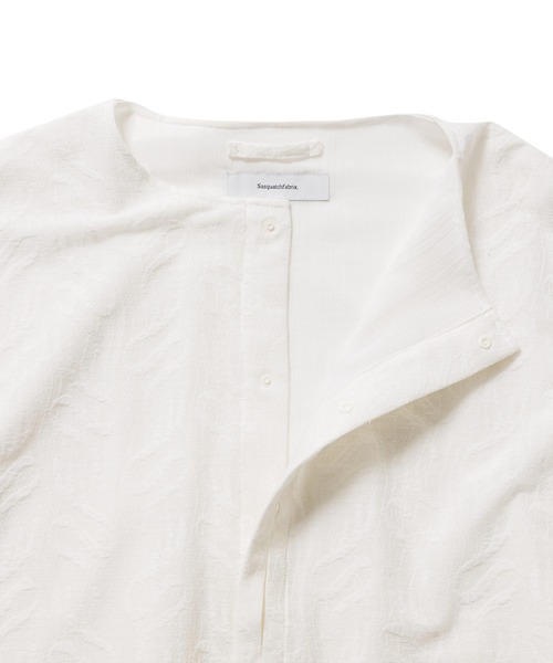 SASQUATCHfabrix.(サスクワァッチファブリックス)の「Sasquatchfabrix./サスクワッチファブリックス/TARBAL LACE NONECK L/S SHIRT JKT(ノーカラージャケット・メンズ・ブラック/ホワイト・LARGE)」の10枚目の写真