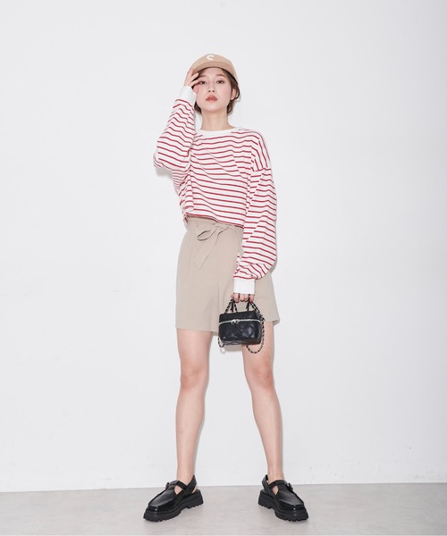 FREE'S MART（フリーズマート）の「◆麻調合繊ハイウエストタックショートパンツ（その他パンツ・レディース・ホワイト/ベージュ/ブラウン/グリーン/ベージュ系その他・SMALL/MEDIUM）」の10枚目の写真