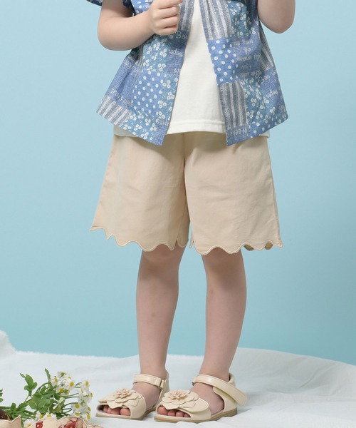 trois lapins kp(トロワラパンケーピー)の「ストレッチブロードショートパンツ(110-130cm)(その他パンツ・キッズ・ベージュ/ブラック/イエロー・120cm/110cm/130cm)」の2枚目の写真