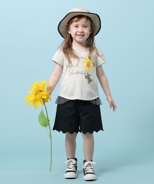 trois lapins kp(トロワラパンケーピー)の「ストレッチブロードショートパンツ(110-130cm)(その他パンツ・キッズ・ベージュ/ブラック/イエロー・120cm/110cm/130cm)」の9枚目の写真