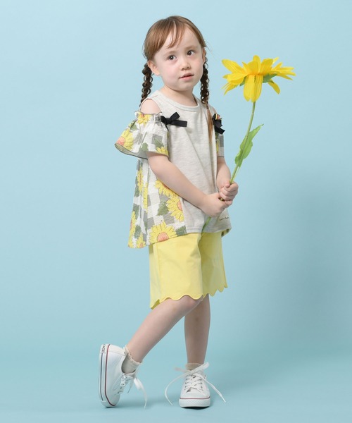 trois lapins kp(トロワラパンケーピー)の「ストレッチブロードショートパンツ(110-130cm)(その他パンツ・キッズ・ベージュ/ブラック/イエロー・120cm/110cm/130cm)」の7枚目の写真