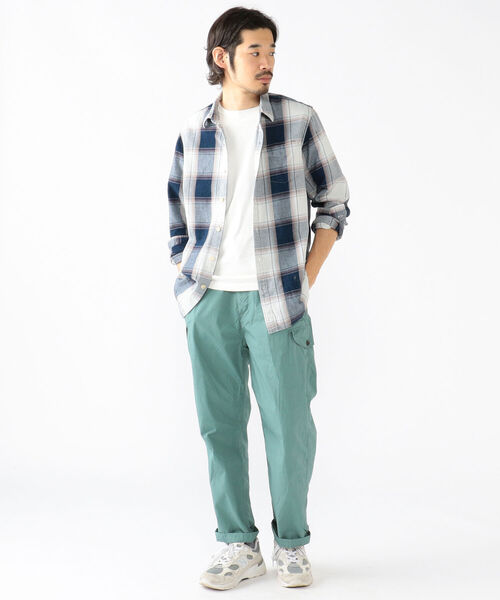 REMI RELIEF（レミレリーフ）の「REMI RELIEF × BEAMS PLUS / 別注 Indigo Check Shirt（シャツ/ブラウス・メンズ・ホワイト/サックスブルー・SMALL/MEDIUM/LARGE/X-LARGE）」の10枚目の写真