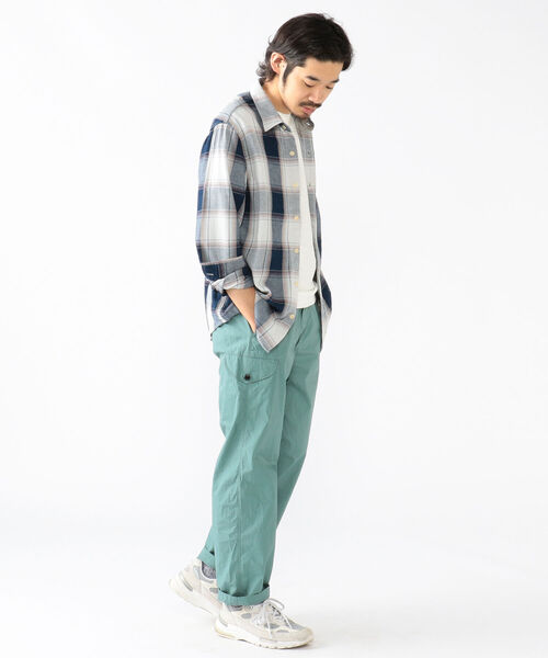 REMI RELIEF（レミレリーフ）の「REMI RELIEF × BEAMS PLUS / 別注 Indigo Check Shirt（シャツ/ブラウス・メンズ・ホワイト/サックスブルー・SMALL/MEDIUM/LARGE/X-LARGE）」の7枚目の写真