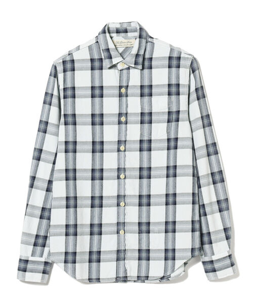 REMI RELIEF（レミレリーフ）の「REMI RELIEF × BEAMS PLUS / 別注 Indigo Check Shirt（シャツ/ブラウス・メンズ・ホワイト/サックスブルー・SMALL/MEDIUM/LARGE/X-LARGE）」の11枚目の写真