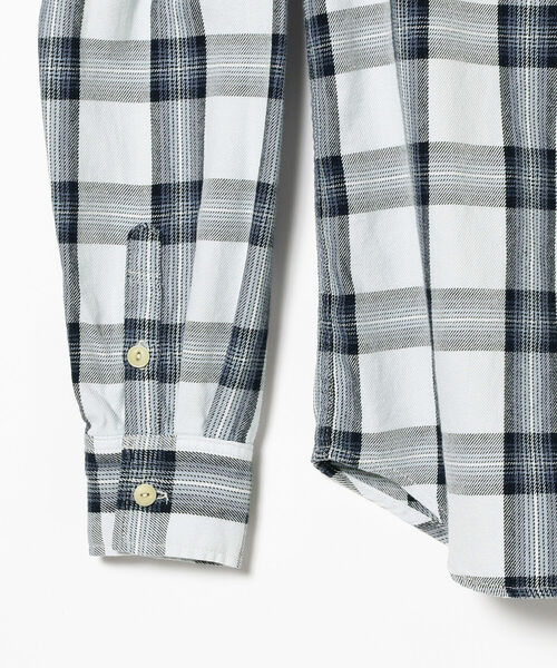 REMI RELIEF（レミレリーフ）の「REMI RELIEF × BEAMS PLUS / 別注 Indigo Check Shirt（シャツ/ブラウス・メンズ・ホワイト/サックスブルー・SMALL/MEDIUM/LARGE/X-LARGE）」の13枚目の写真