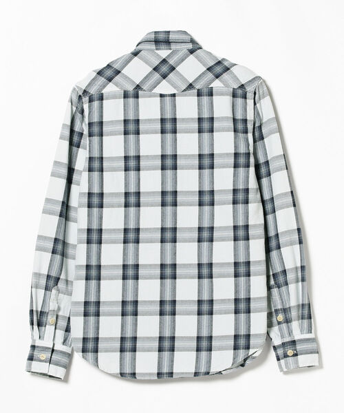 REMI RELIEF（レミレリーフ）の「REMI RELIEF × BEAMS PLUS / 別注 Indigo Check Shirt（シャツ/ブラウス・メンズ・ホワイト/サックスブルー・SMALL/MEDIUM/LARGE/X-LARGE）」の14枚目の写真