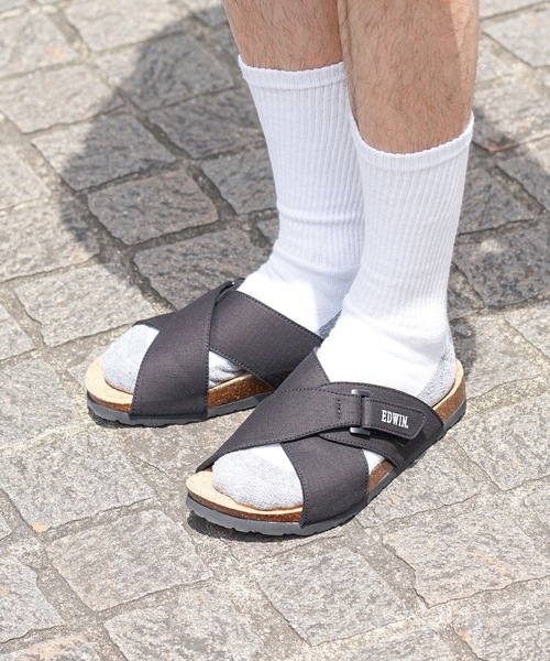 EDWIN（エドウィン）の「【EDWIN/エドウィン】リップストップ　クロスベルトサンダル　ワンポイントブランドロゴ（サンダル・メンズ・ブラック/カーキ/マスタード/ベージュ・25cm/27cm/28cm/26cm）」の22枚目の写真