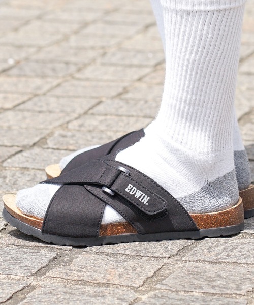 EDWIN（エドウィン）の「【EDWIN/エドウィン】リップストップ　クロスベルトサンダル　ワンポイントブランドロゴ（サンダル・メンズ・ブラック/カーキ/マスタード/ベージュ・25cm/27cm/28cm/26cm）」の21枚目の写真