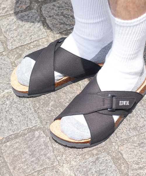 EDWIN（エドウィン）の「【EDWIN/エドウィン】リップストップ　クロスベルトサンダル　ワンポイントブランドロゴ（サンダル・メンズ・ブラック/カーキ/マスタード/ベージュ・25cm/27cm/28cm/26cm）」の20枚目の写真