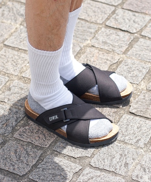 EDWIN（エドウィン）の「【EDWIN/エドウィン】リップストップ　クロスベルトサンダル　ワンポイントブランドロゴ（サンダル・メンズ・ブラック/カーキ/マスタード/ベージュ・25cm/27cm/28cm/26cm）」の19枚目の写真