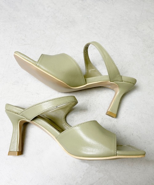 StyleSea（スタイルシー）の「スクエアトゥトングサンダル（サンダル・レディース・イエロー/ホワイト/ライトグリーン/ボルドー/ブラック・25cm/23cm/24.5cm/24cm/23.5cm/22.5cm）」の4枚目の写真