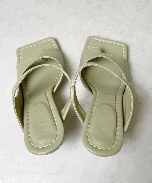 StyleSea（スタイルシー）の「スクエアトゥトングサンダル（サンダル・レディース・イエロー/ホワイト/ライトグリーン/ボルドー/ブラック・25cm/23cm/24.5cm/24cm/23.5cm/22.5cm）」の8枚目の写真