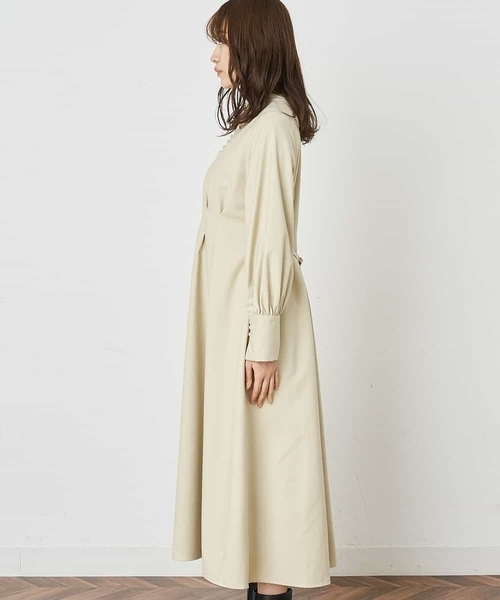 A de a.v.v(アードアー・ヴェ・ヴェ)の「ハイネックタックフレアーワンピ―ス(ワンピース・レディース・ライトパープル/ベージュ/ブラック・36/38)」の17枚目の写真