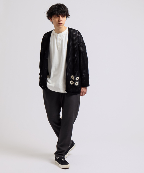 B.C STOCK(ベーセーストック)の「CRH CROCHET KNIT CARDIGAN(ニット/セーター・メンズ・ブラック/ホワイト系その他・MEDIUM/LARGE)」の10枚目の写真