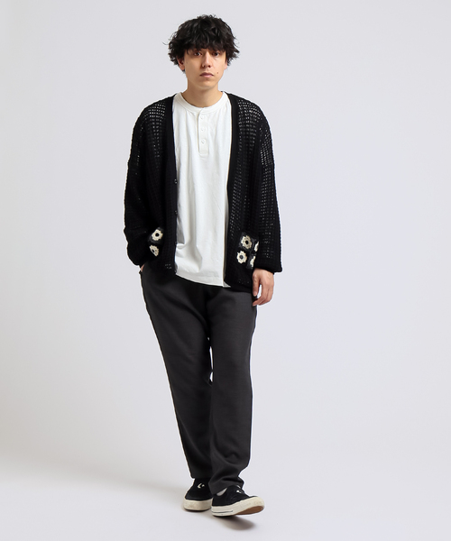 B.C STOCK(ベーセーストック)の「CRH CROCHET KNIT CARDIGAN(ニット/セーター・メンズ・ブラック/ホワイト系その他・MEDIUM/LARGE)」の11枚目の写真